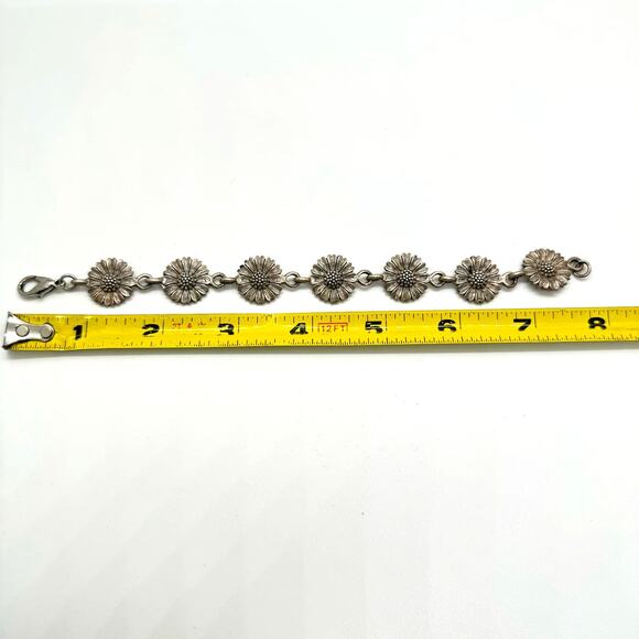 Vintage Eivind Hillestad Matching Daisy Sunflower Bracelet Dangle Earrings READ - Picture 3 of 7
